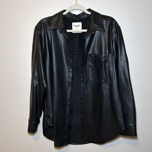 Abercrombie Vegan Leather Shirt Jacket | Size L